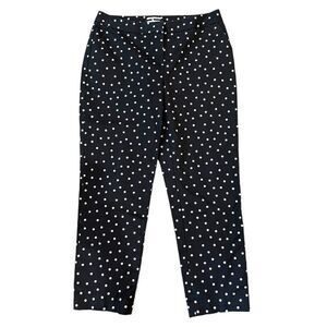 Halogen Women's 8 Taylor Fit Darling Dot Straight Leg Dress Pants Black White
